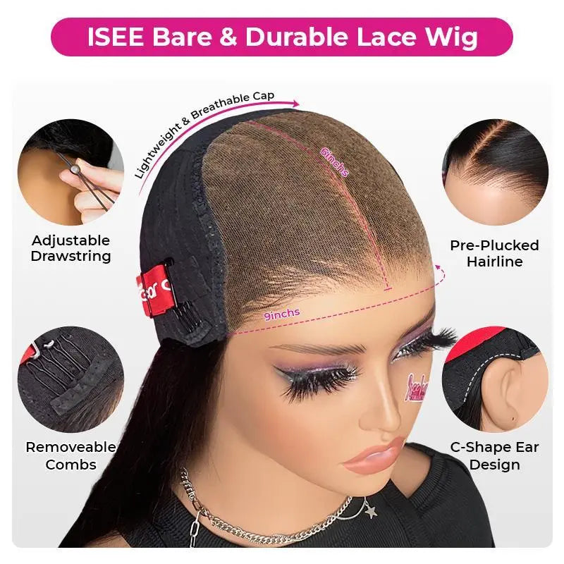 【New In】Isee HAIR Curly Edges Wear Go 9X6 M-Cap Pre-Cut Lace Front Glueless Human Hair Wig Super Natural Hairline Big Volume Curly Human Hair Pre-Bleached Wig Vacation Hair #Summervibes#Iseecrochetnewarrivals