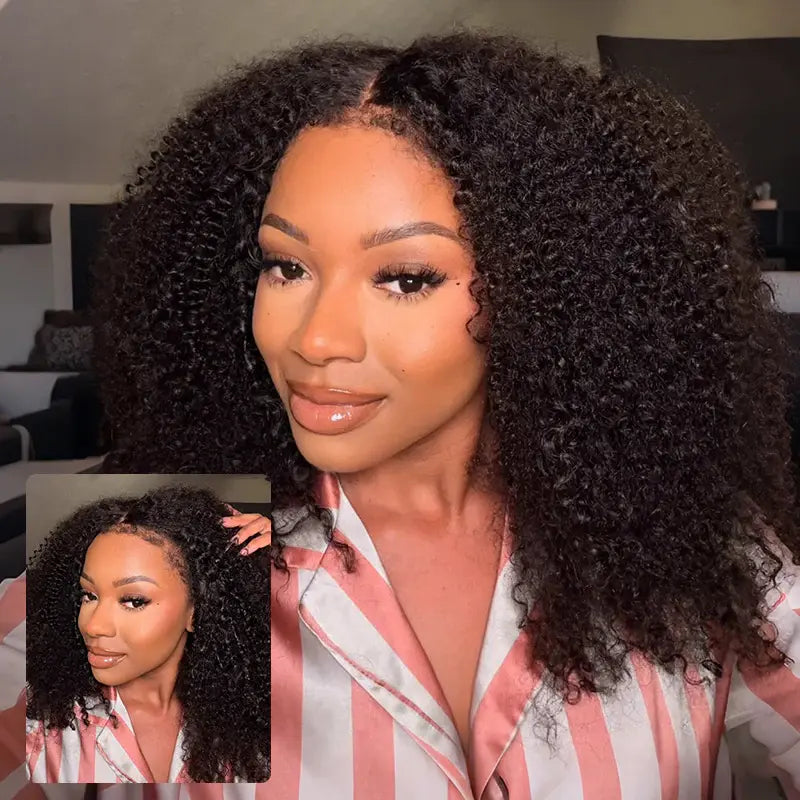 【New In】Isee HAIR Curly Edges Wear Go 9X6 M-Cap Pre-Cut Lace Front Glueless Human Hair Wig Super Natural Hairline Big Volume Curly Human Hair Pre-Bleached Wig Vacation Hair #Summervibes#Iseecrochetnewarrivals