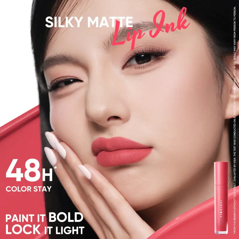JUDYDOLL Silky Matte Lip Ink, Long-Lasting, Waterproof, Lipstick, Transfer-Proof, Smudge-Proof, Food-Proof, Hydrating, Soft Velvet Matte, Smooth, Not Easy to Fade, Non-Stick Cup, Summervibes, Makeup, Cosmetic