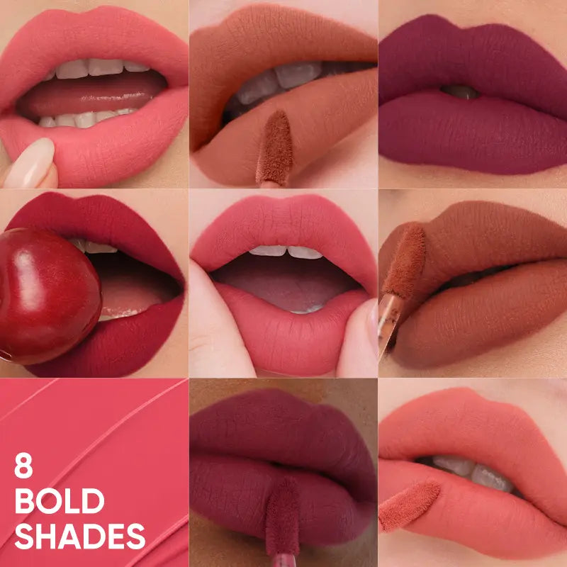 JUDYDOLL Silky Matte Lip Ink, Long-Lasting, Waterproof, Lipstick, Transfer-Proof, Smudge-Proof, Food-Proof, Hydrating, Soft Velvet Matte, Smooth, Not Easy to Fade, Non-Stick Cup, Summervibes, Makeup, Cosmetic