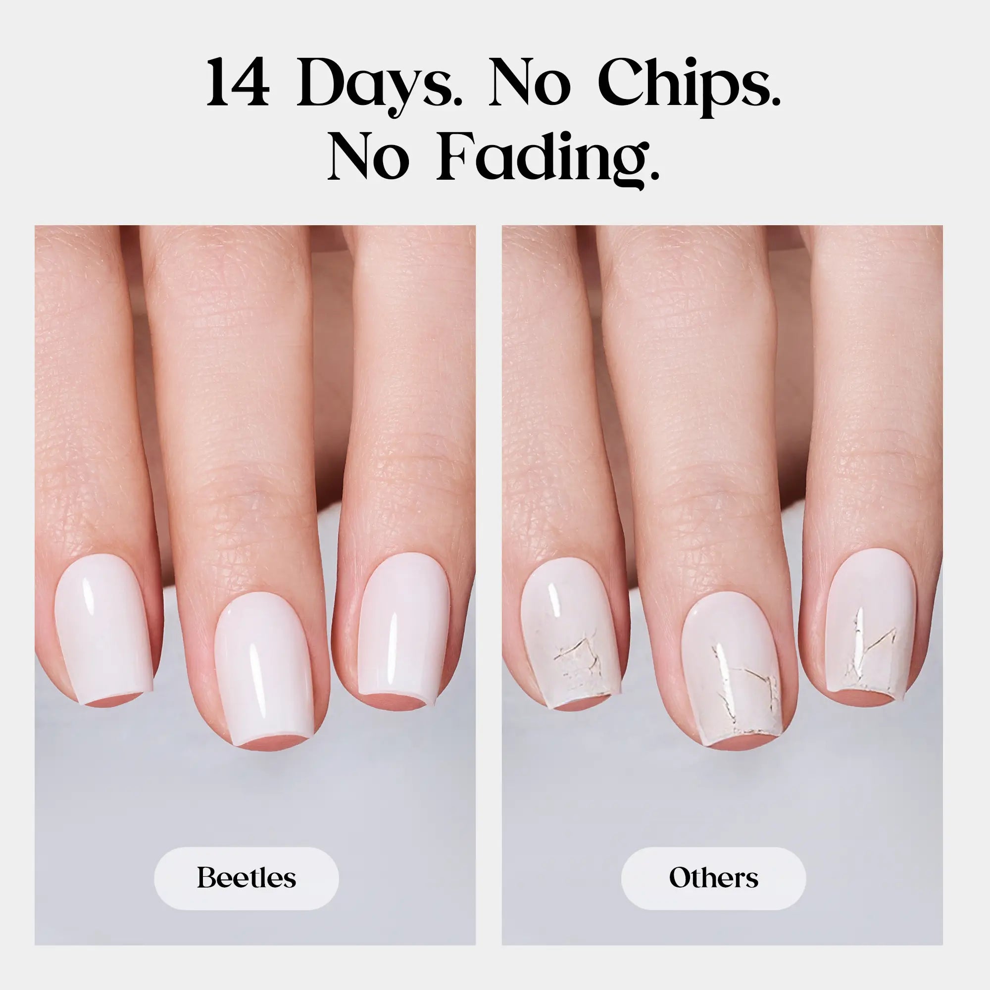 Milky White Beetles Press on Nails | One Reusable Kit (Glue & Tools Included) | No UV Lamp Needed | Natural Glossy Finish | Pre Designed Stick on False Nails with Glue Almond/Square/Coffin/Squoval 16Sizes 32Pcs #Summervibes